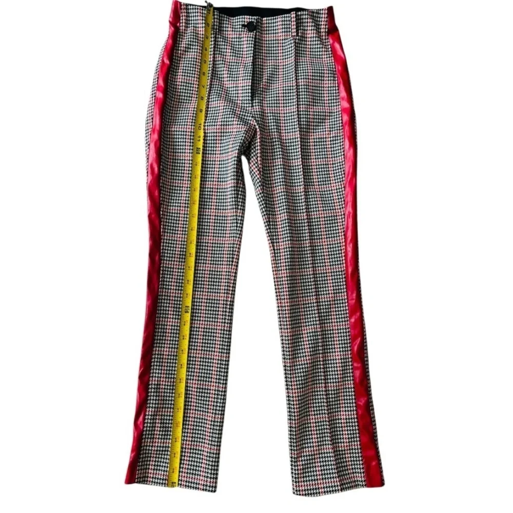 Marc Cain Women’s Houndstooth Pattern Dress Pants with Red Side Accents Size 4 - Picture 11 of 11